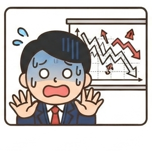 チャートを見て焦るスワリーマン