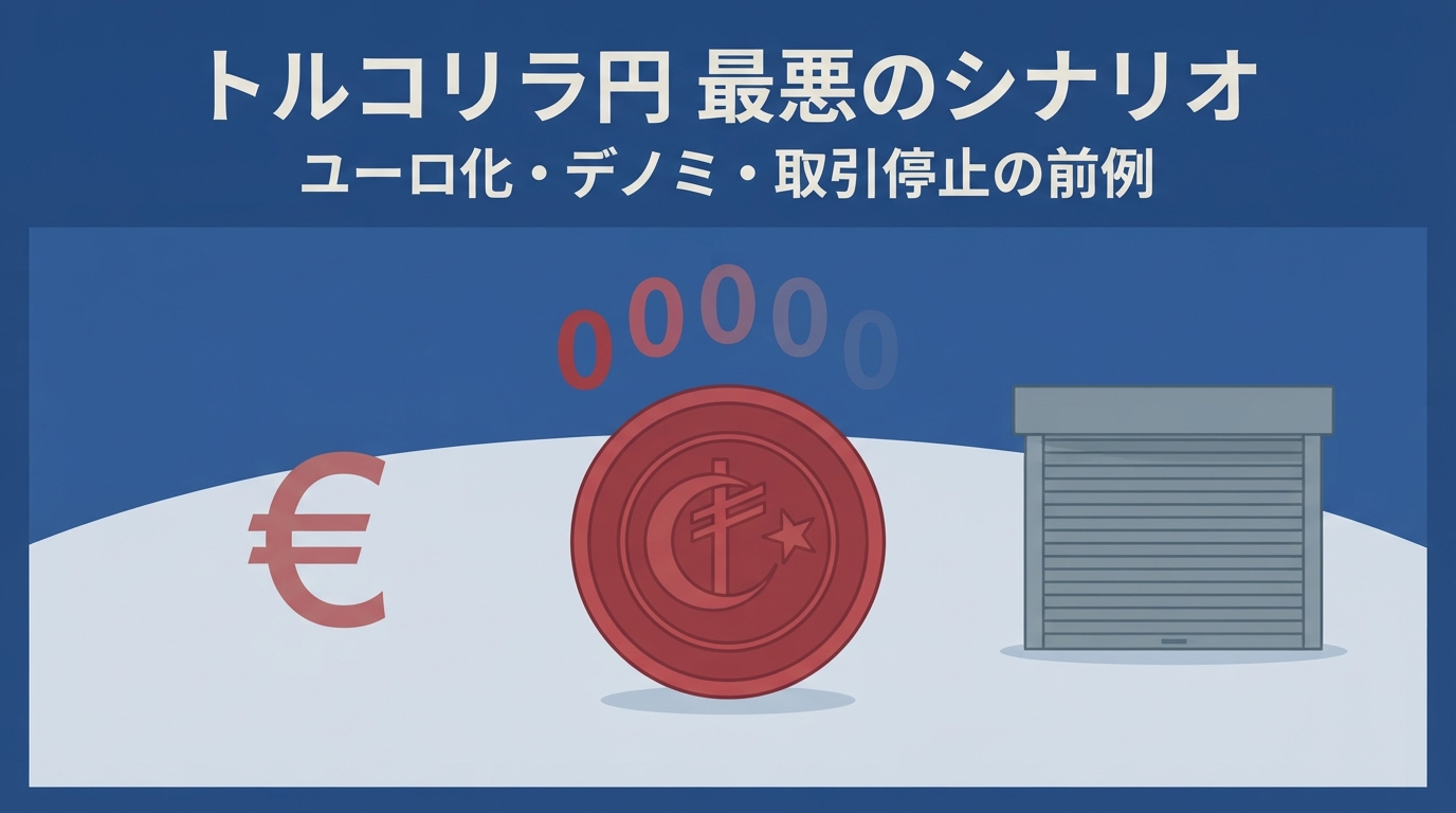 トルコリラ円 最悪のシナリオ ユーロ化・デノミ・取引停止の前例